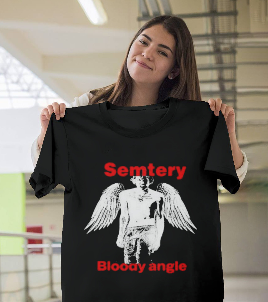Semetery Bloody Angle Haunted Mound Angel T-Shirt