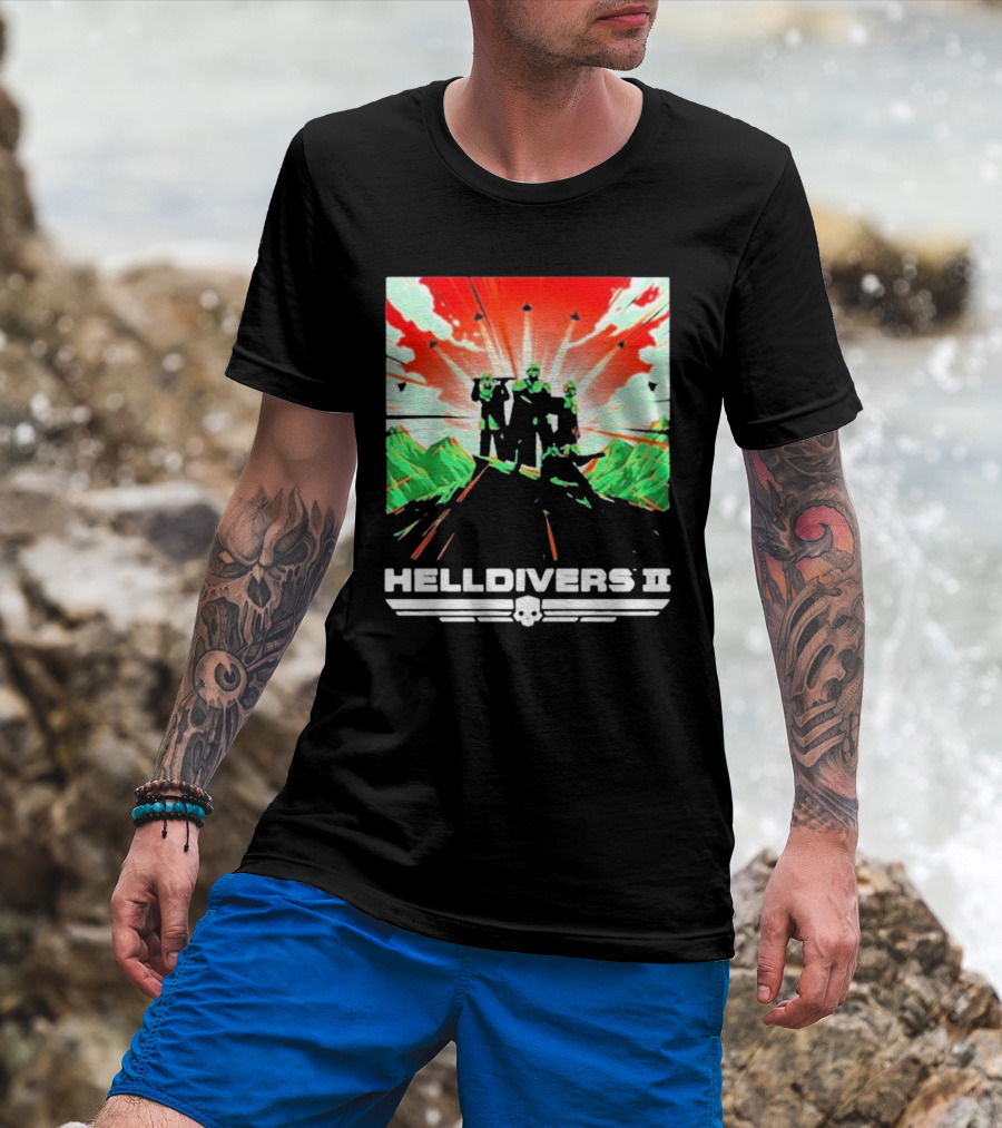 HELLDIVERS II Colorful Video Game Artwork T-Shirt