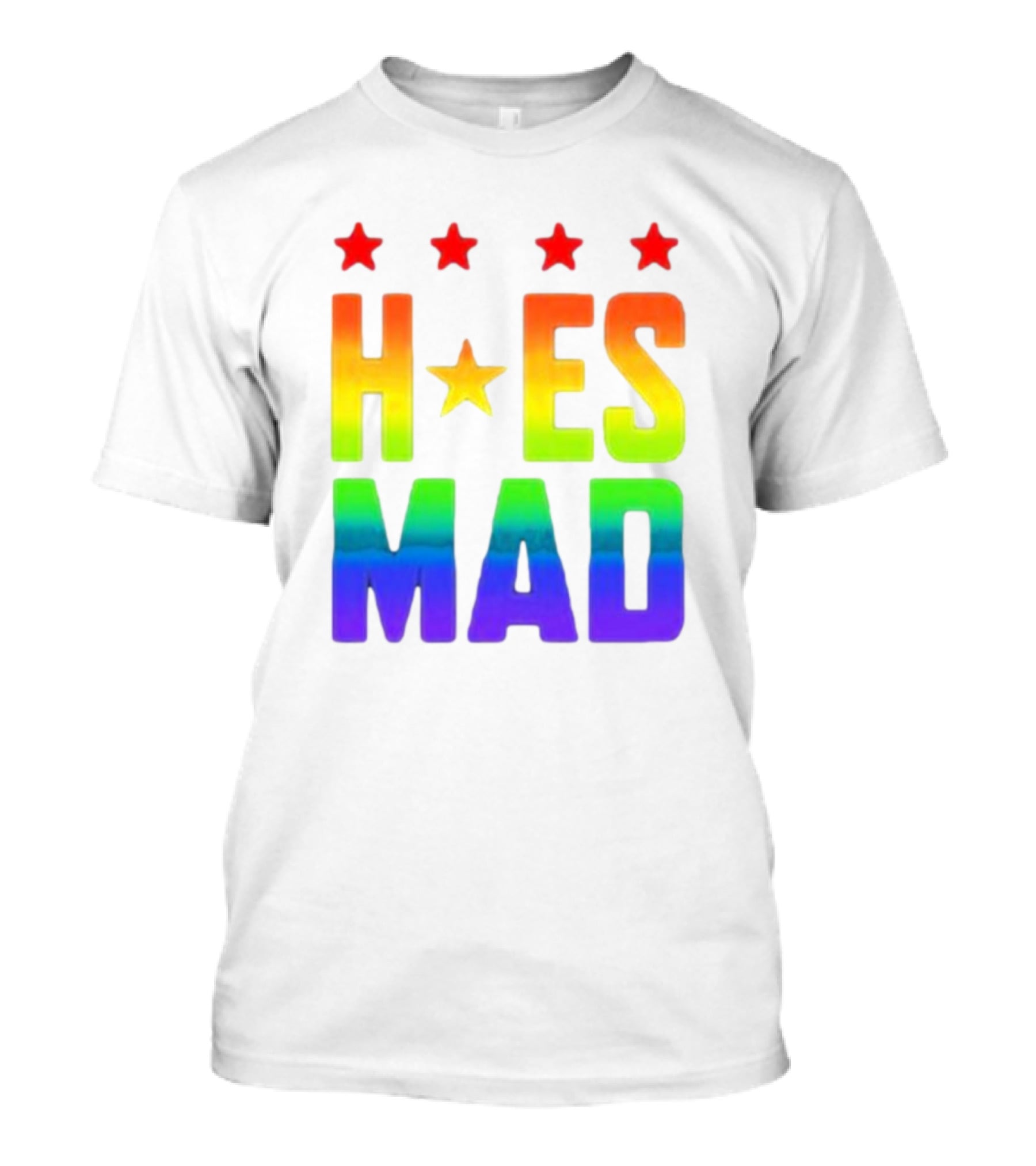 Hoes Mad Rainbow Stars Pride T-Shirt