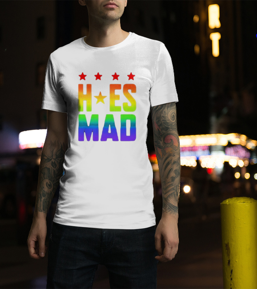 Hoes Mad Rainbow Stars Pride T-Shirt