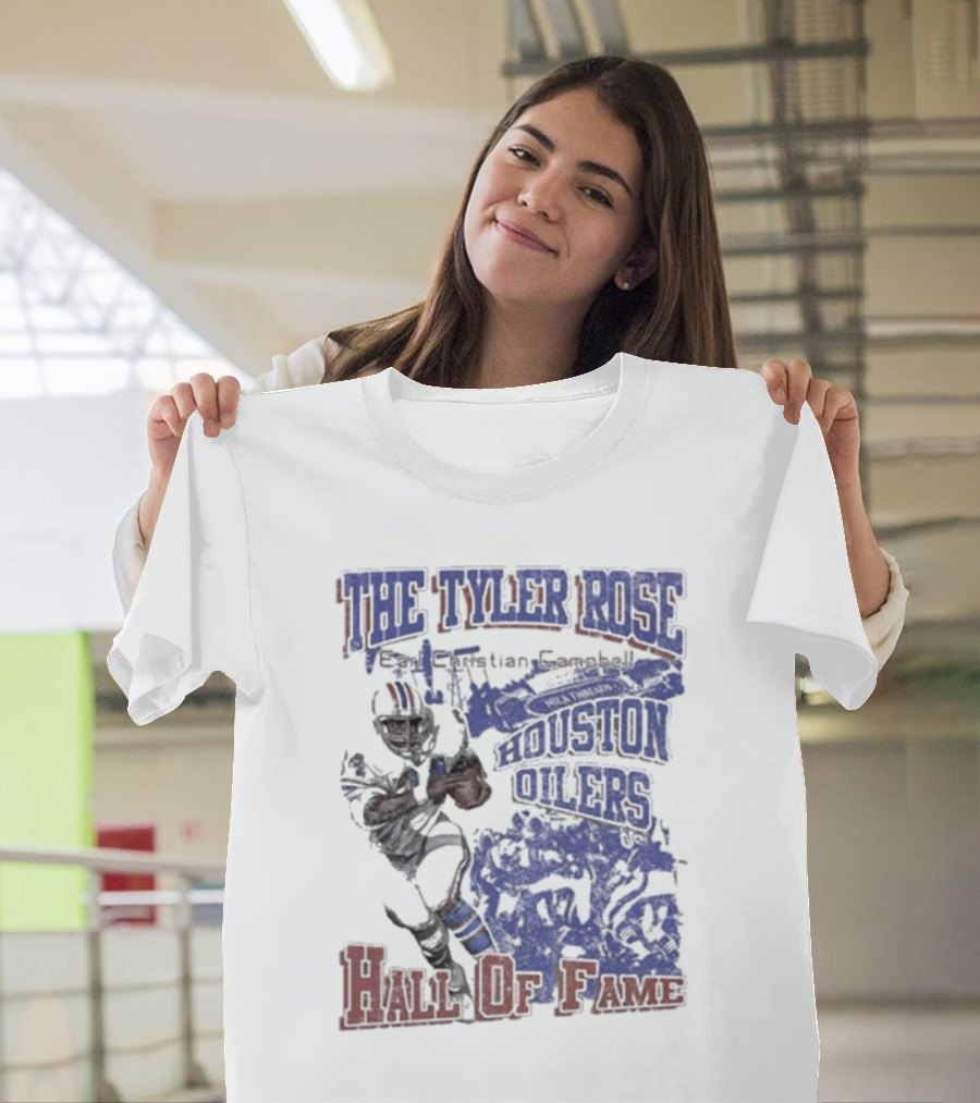 The Tyler Rose Earl Christian Campbell Houston Oilers Hall Of Fame T-Shirt