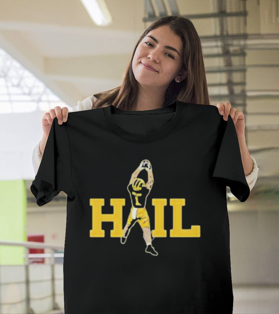 Hail Football Catch Player Number One Michigan Colors T-Shirt