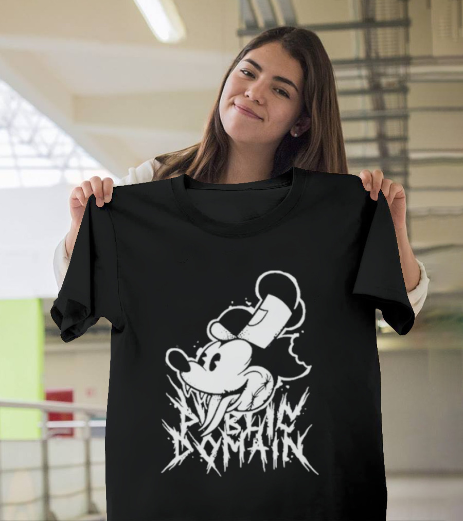 Junkyardla Mickey Mouse Public Domain Grim T-Shirt
