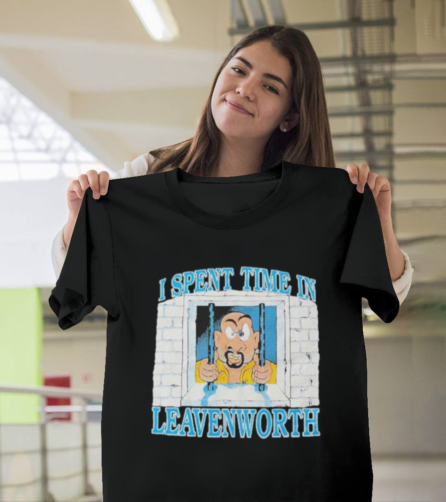 I Spent Time In Leavenworth Cartoon Prisoner Behind Bars T-Shirt