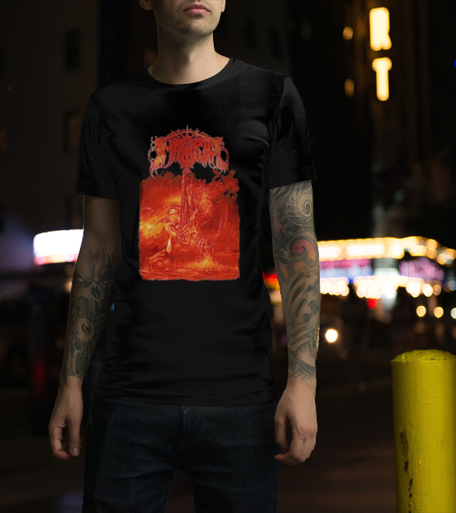 Immortal Damned In Black Fiery Red Scene T-Shirt