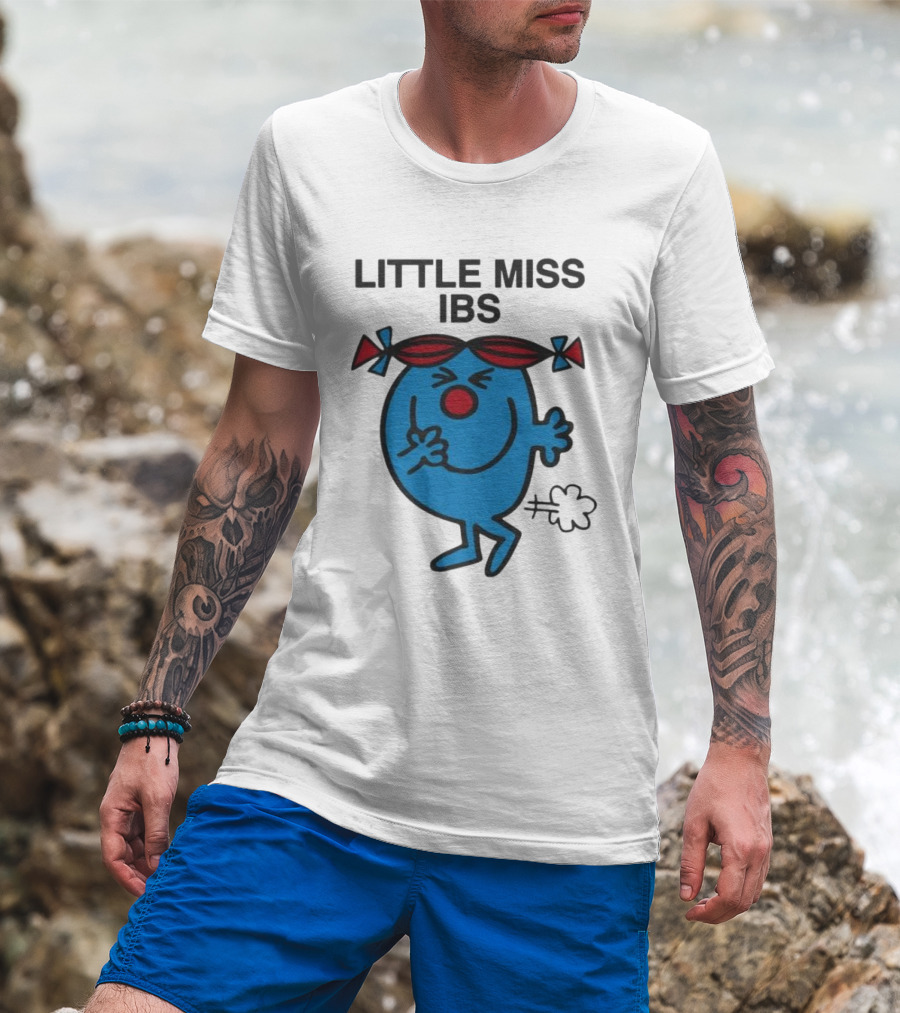Little Miss IBS Character With Red Bows And Blue Figure T-Shirt