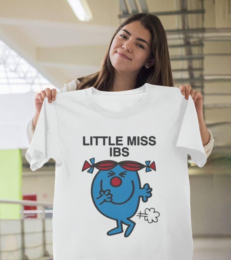 Little Miss IBS Character With Red Bows And Blue Figure T-Shirt