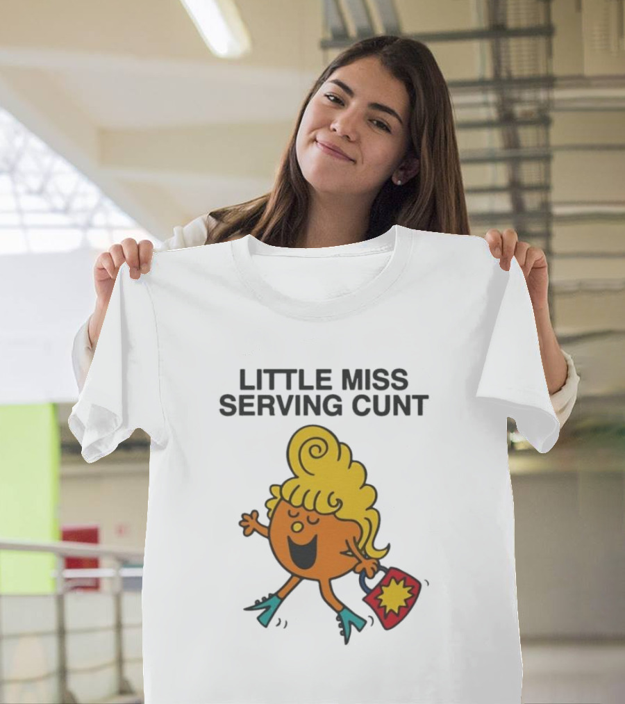 Little Miss Serving Cunt Retro Cartoon Character T-Shirt