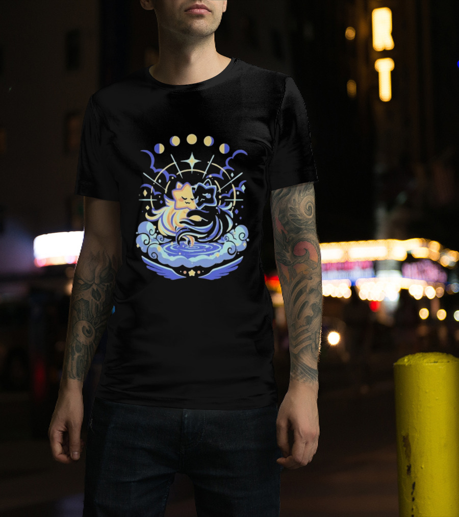 Wishing Stars Miski Celestial Phases Astral Embrace T-Shirt