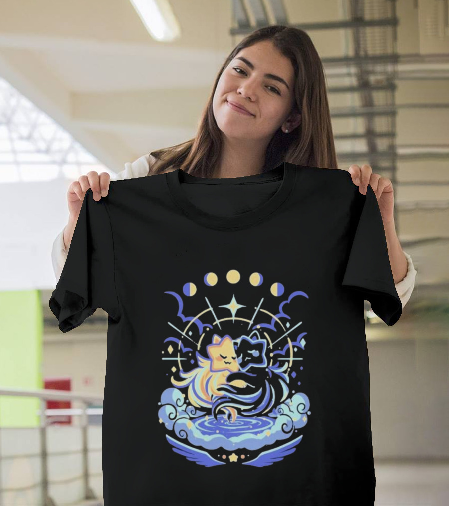 Wishing Stars Miski Celestial Phases Astral Embrace T-Shirt