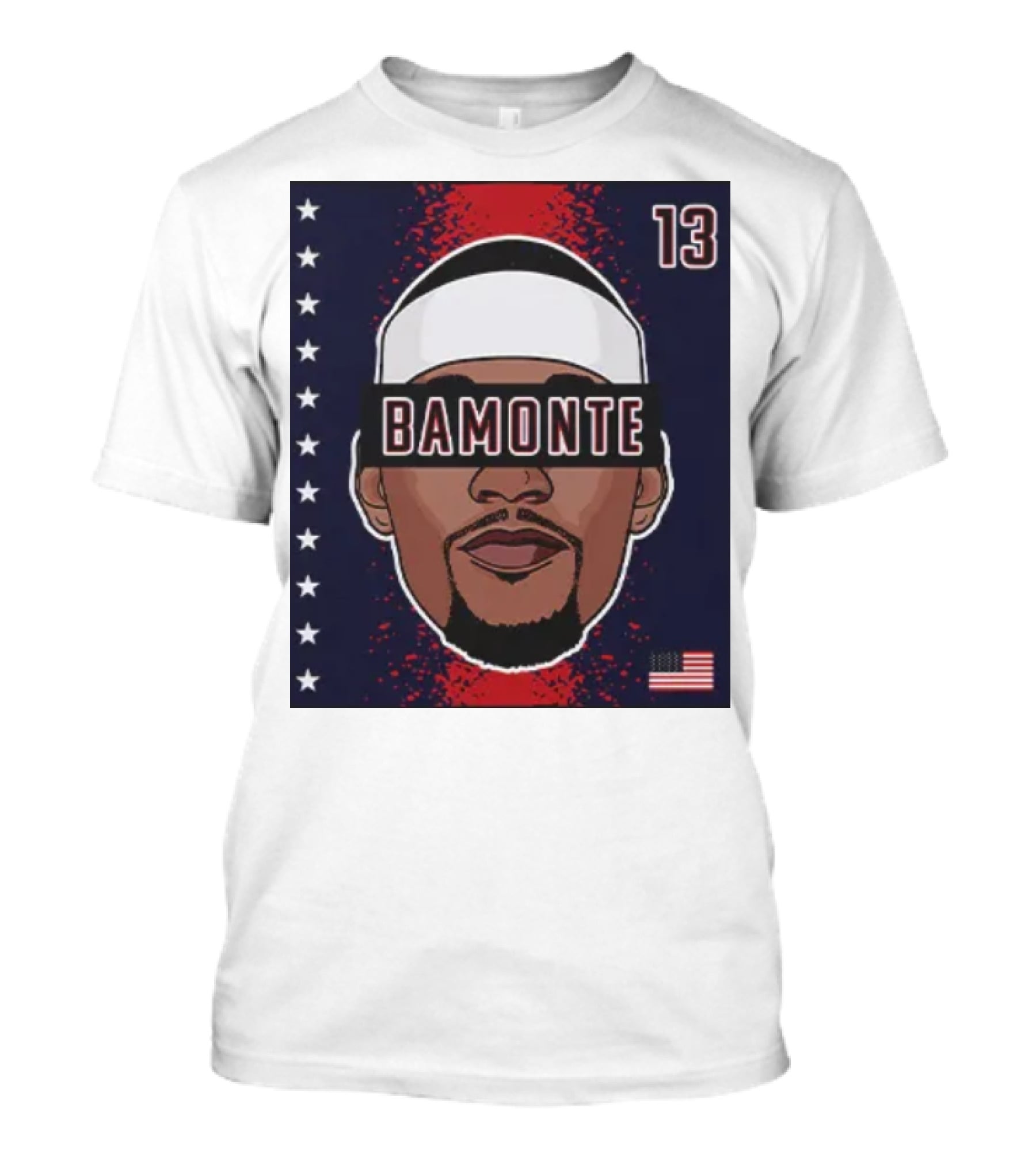 Bamonte 13 Stars And Stripes Illustration Bam Adebayo T-Shirt