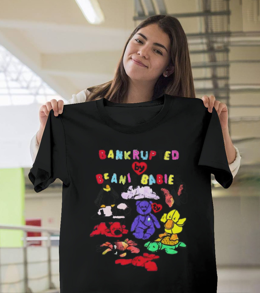 Bankrupted By Beanie Babies Heart Colorful Collection T-Shirt