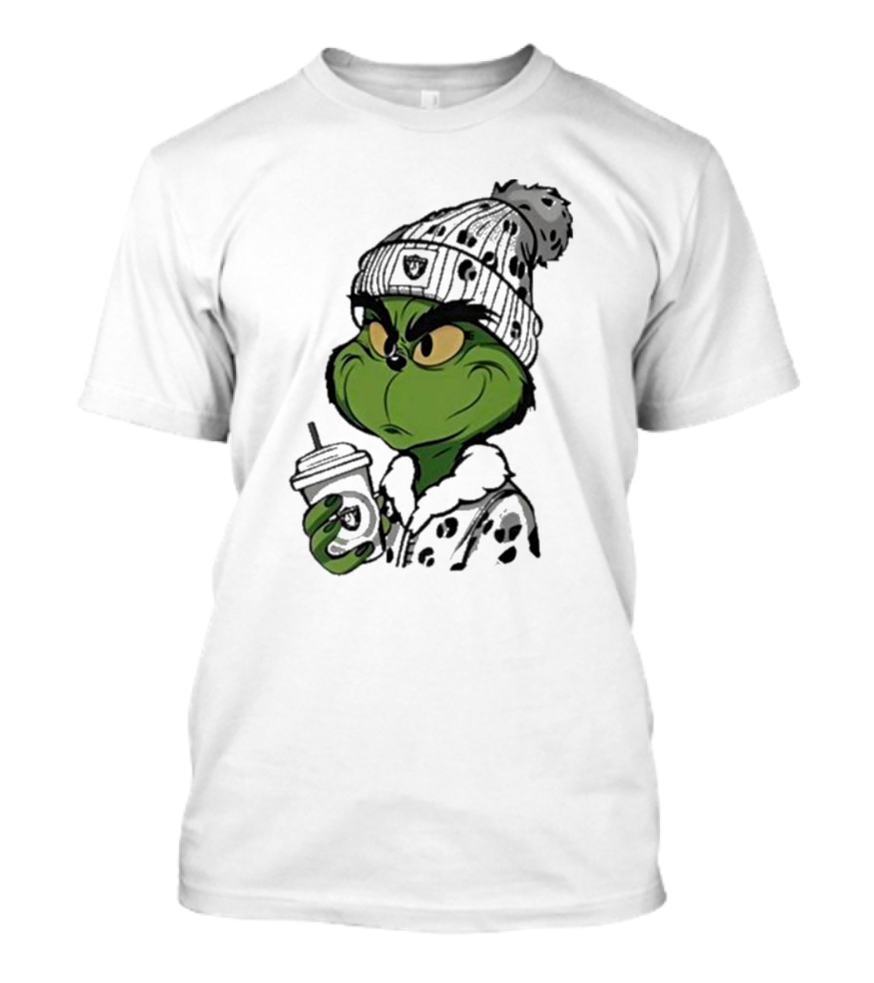 Las Vegas Raiders Grinch Drinking Coffee T-Shirt