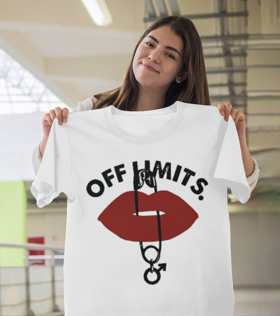 Munawar Faruqui Off Limits Red Lips Safety Pin T-Shirt