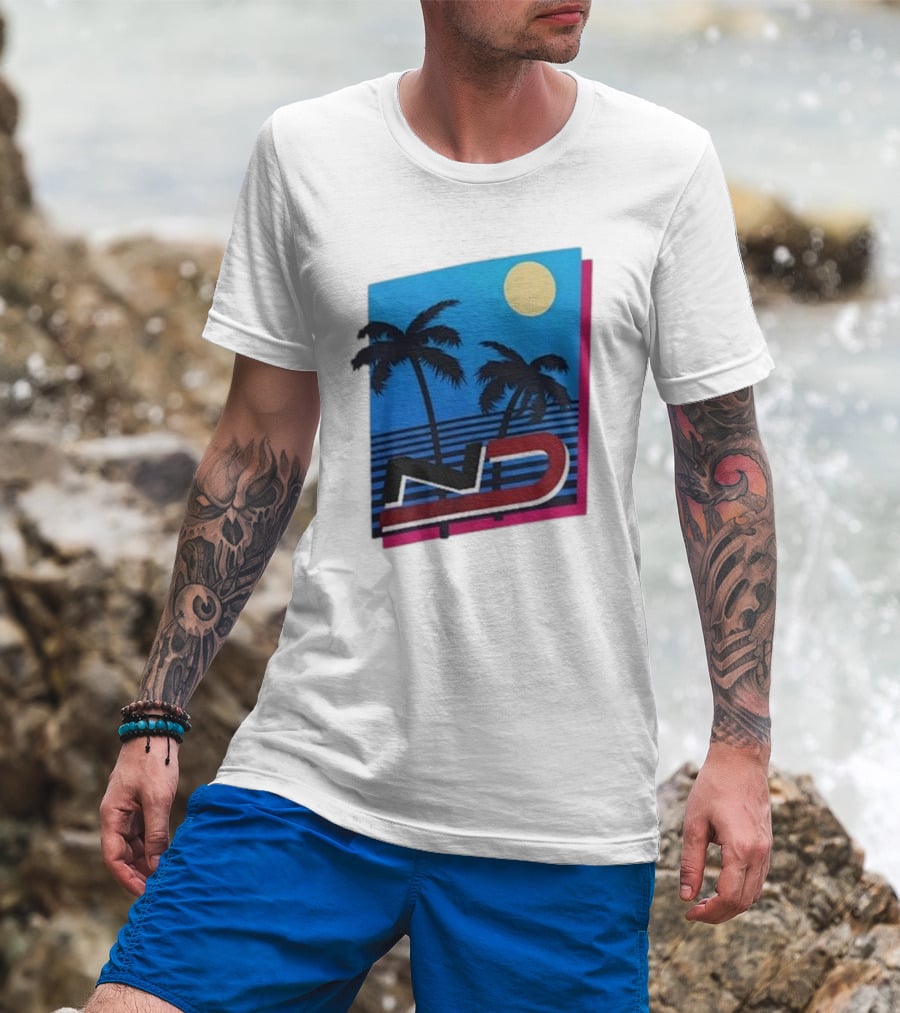 ND Natalie Decker Sunshine Season Palm Trees Moonlit Vibes T-Shirt