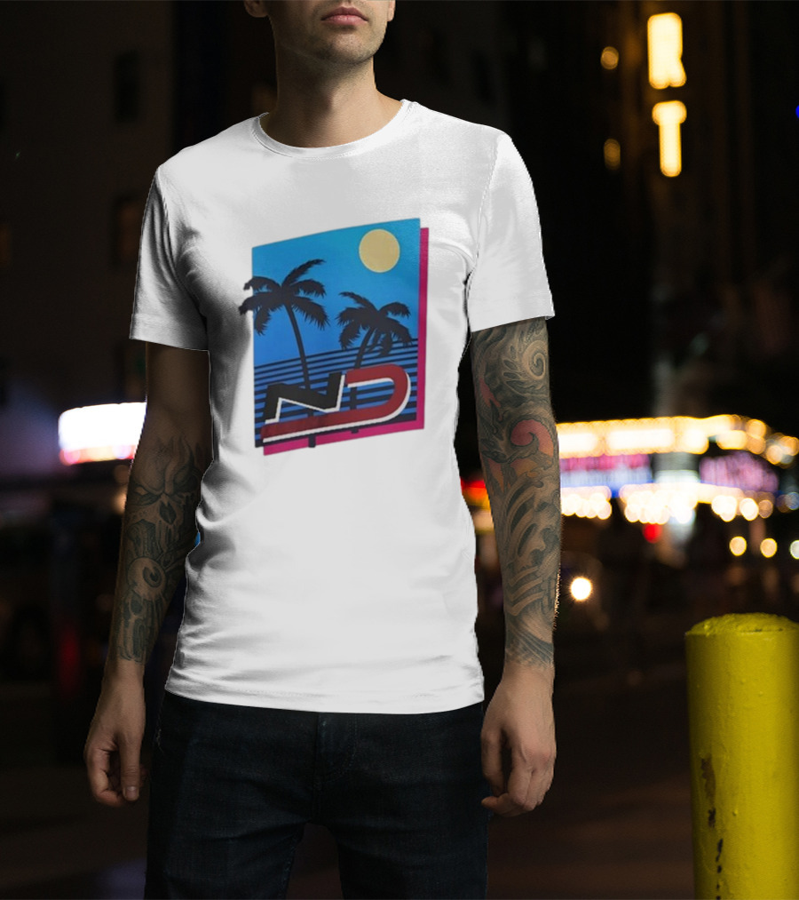 ND Natalie Decker Sunshine Season Palm Trees Moonlit Vibes T-Shirt