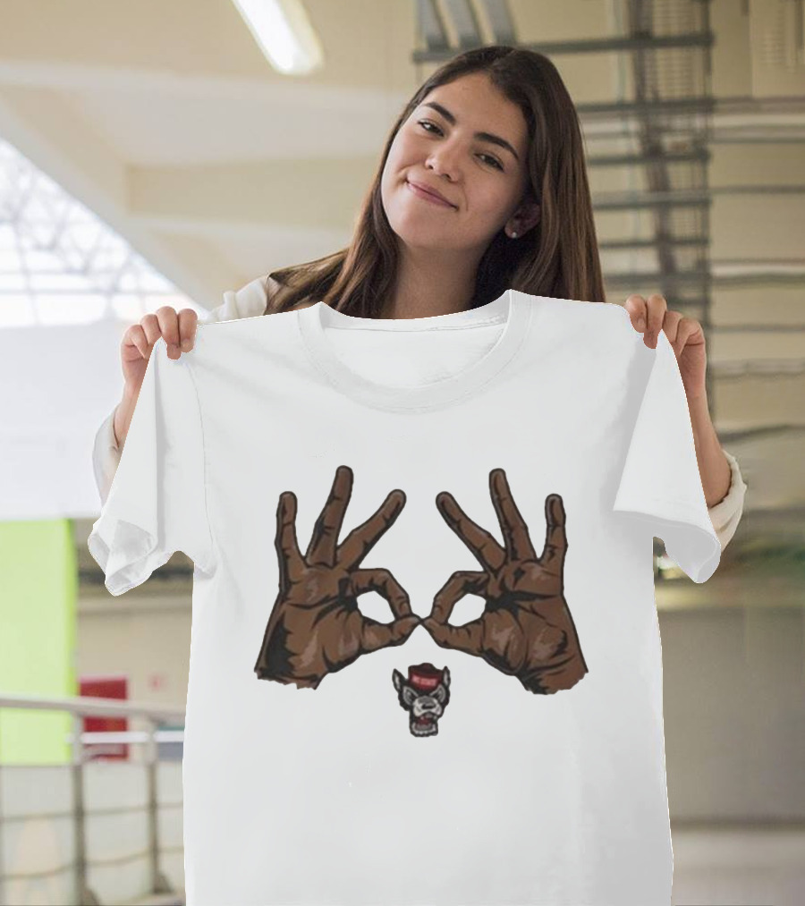 Nc State Basketball Three Goggles Hand Sign Wolfpack T-Shirt