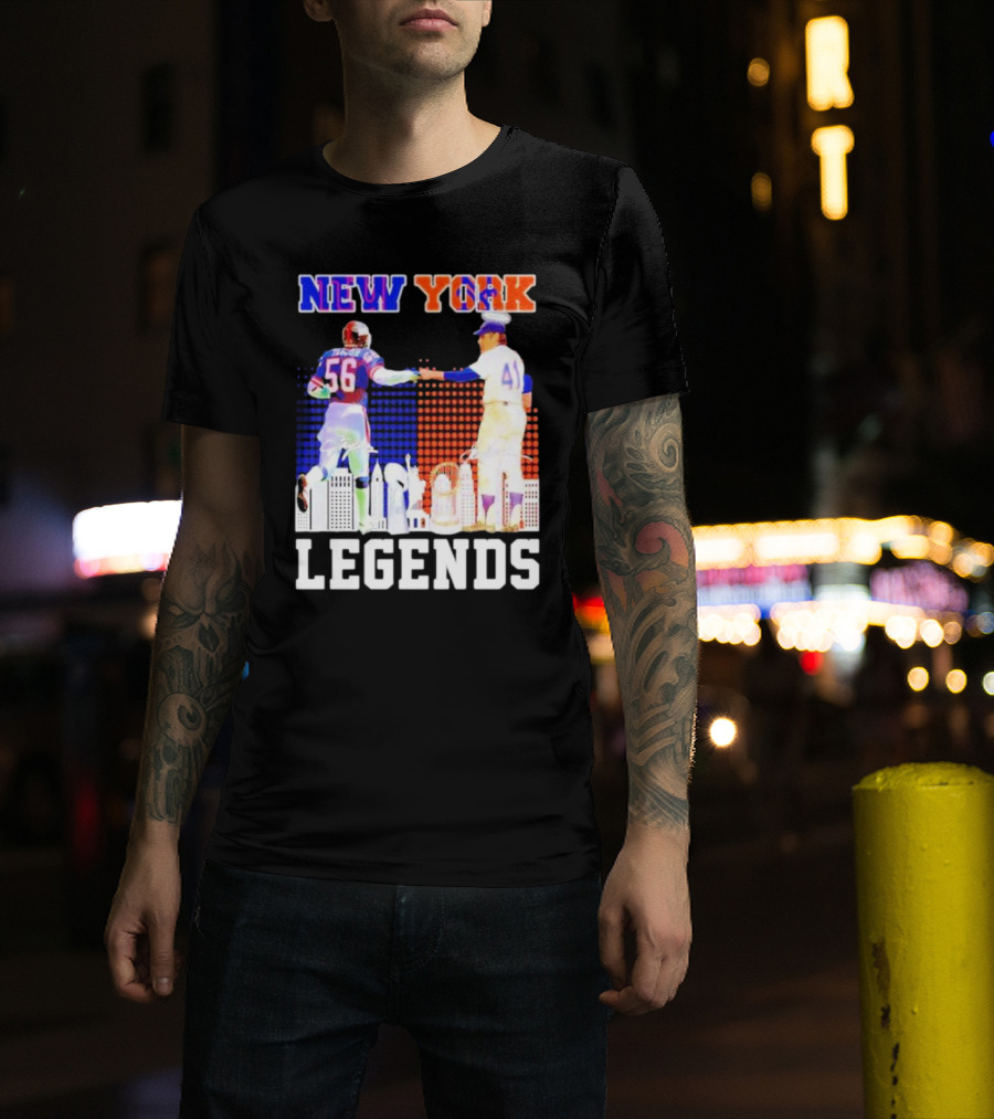 New York Lawrence Taylor Tom Seaver Legends Signatures T-Shirt
