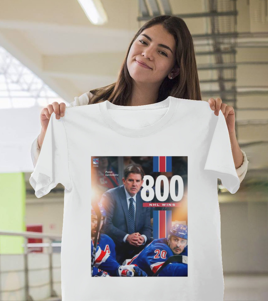 Peter Laviolette 800 NHL Wins New York Rangers Coach T-Shirt