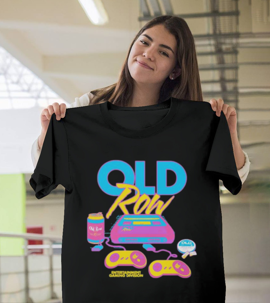 Old Row 90s Gaming Entertainment Gaming Division Mineral Wash Retro Console Controllers T-Shirt