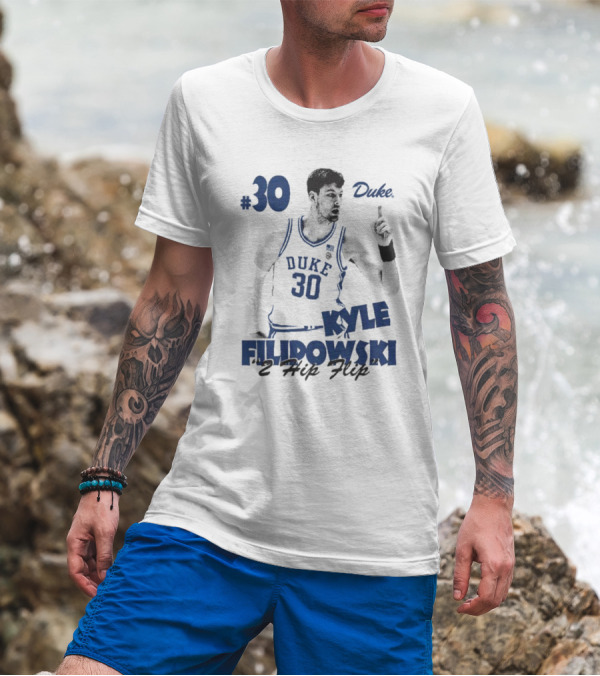 Kyle Filipowski Duke #30 2 Hip Flip T-Shirt