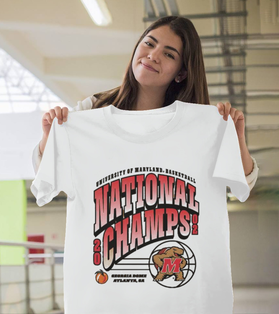University of Maryland Basketball 2002 National Champs Georgia Dome Atlanta T-Shirt