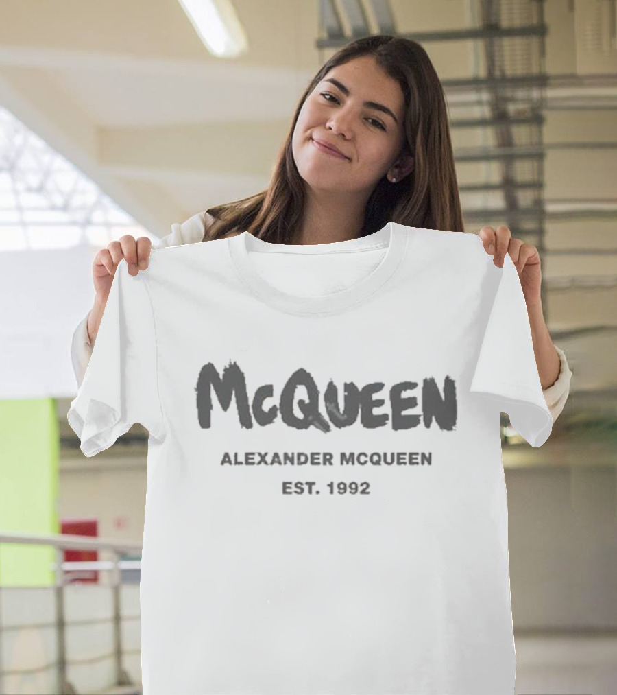 McQueen Alexander McQueen Est 1992 Fashion Label Branding T-Shirt