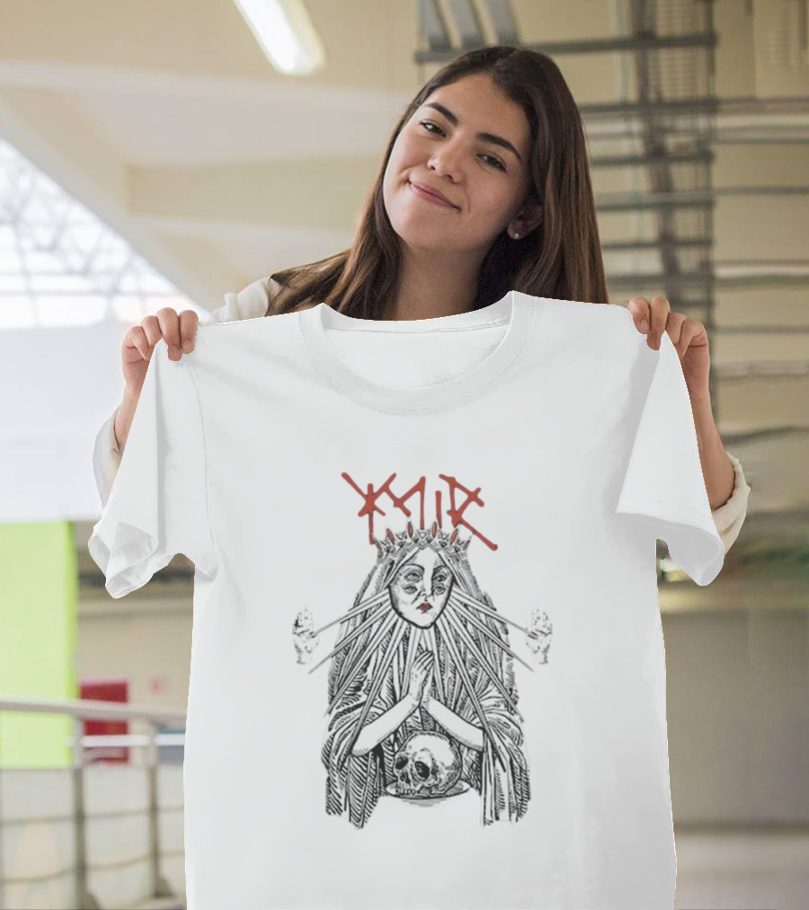 YMIR Fatal Faith Crowned Figure with Skull and Radiating Hands T-Shirt