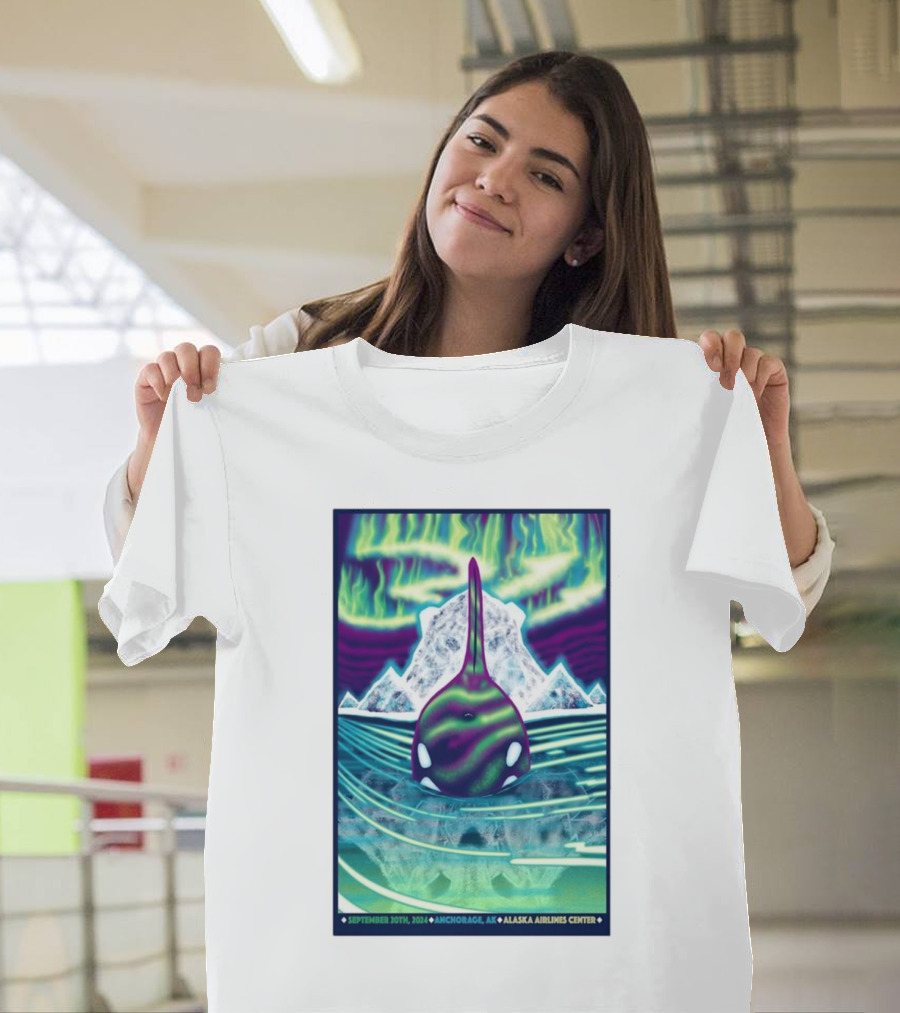 311 Alaska Airlines Center Tour September 20 2024 Anchorage AK Northern Lights Orca Iceberg T-Shirt