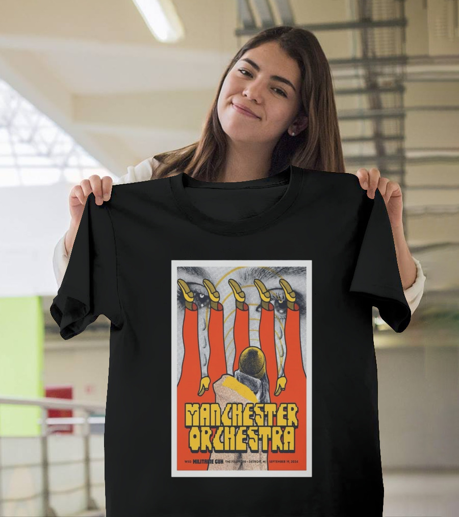 Manchester Orchestra Detroit Tour September 19 2024 Featuring Militarie Gun T-Shirt