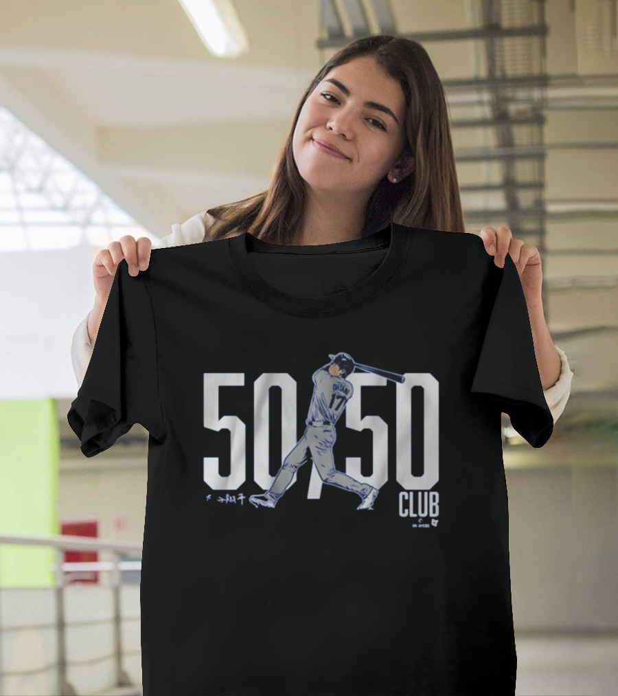 Shohei Ohtani 50 50 Club MLB Los Angeles Dodgers Painting T-Shirt