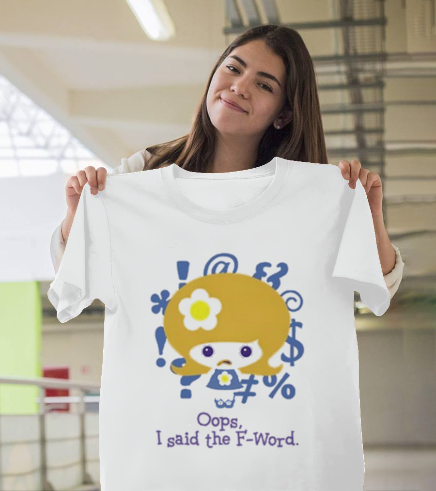 Aaron Rare Oops I Said The F-Word Cute Character with Symbols T-Shirt