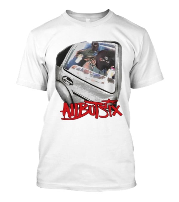 All But Six Graffiti Balaclava Duo In Car With Spray Paint T-Shirt