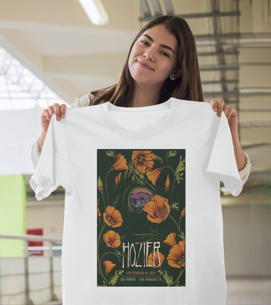 Hozier Kia Forum Los Angeles September 18 2024 Concert with Floral T-Shirt