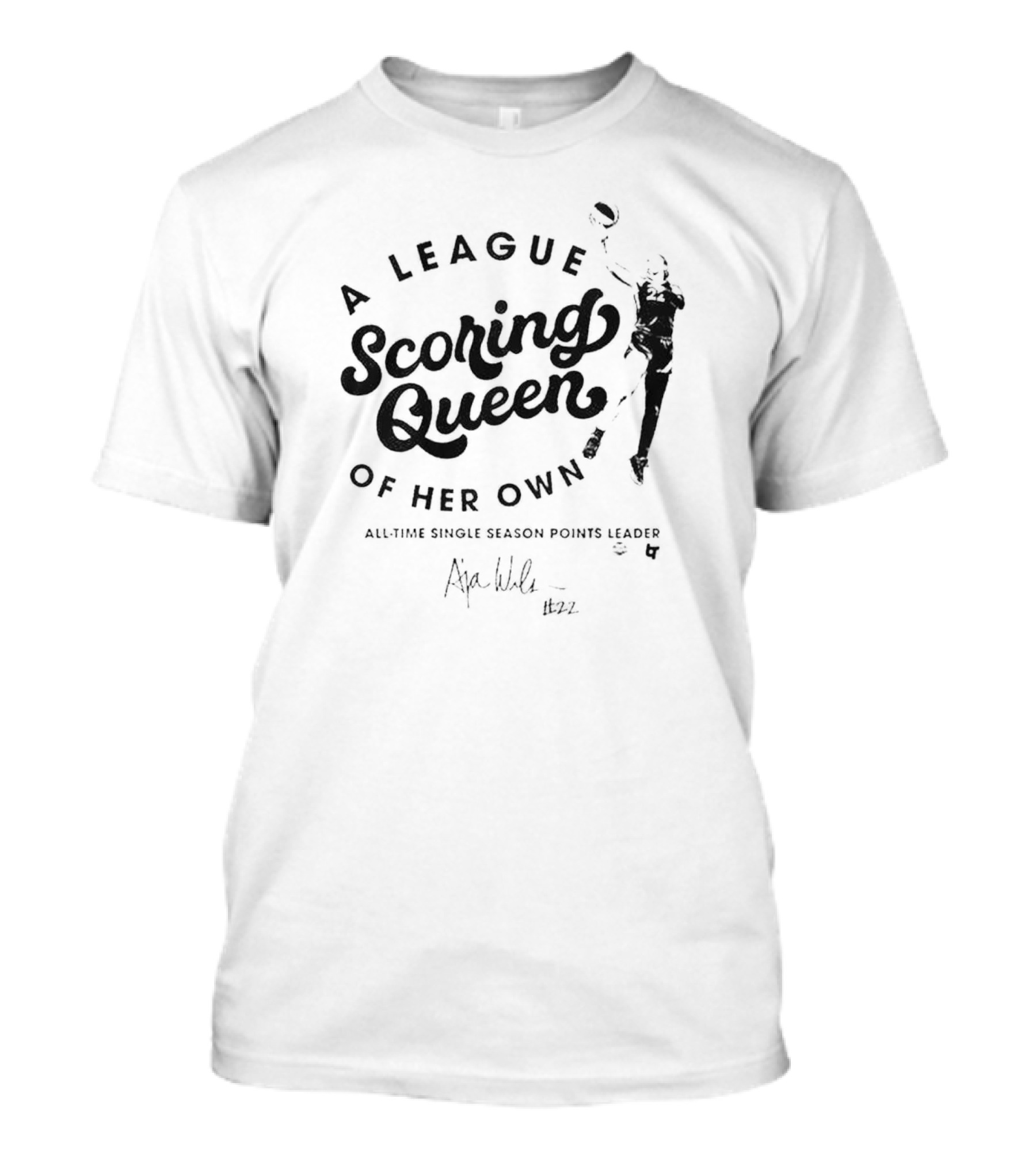 Las Vegas Aces A’ja Wilson A League Of Her Own Scoring Queen All-Time Single Season Points Leader Signature #22 T-Shirt