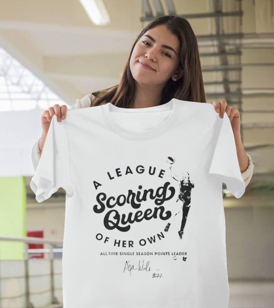 Las Vegas Aces A’ja Wilson A League Of Her Own Scoring Queen All-Time Single Season Points Leader Signature #22 T-Shirt