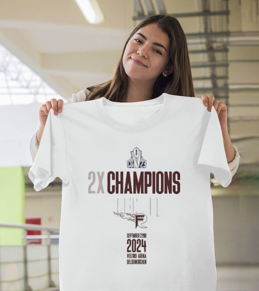Rhein Fire 2X Champions September 22 2024 Veltins Arena Gelsenkirchen T-Shirt