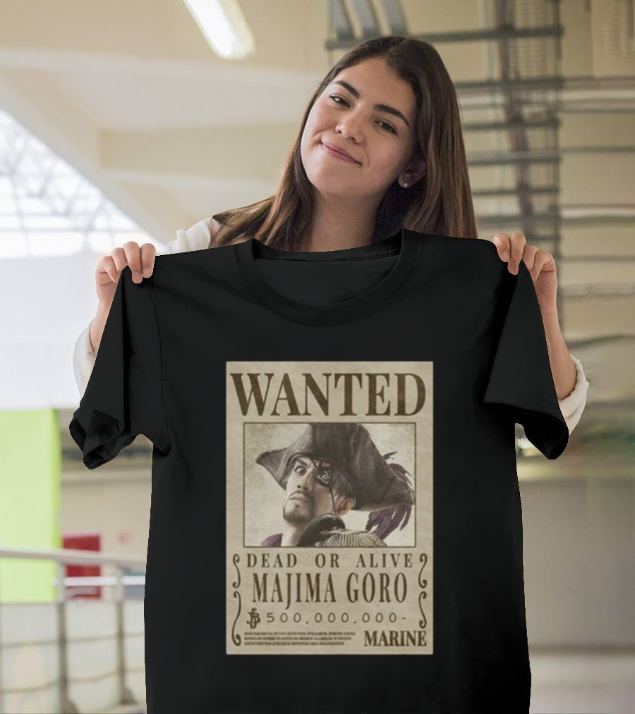 Wanted Poster Dead Or Alive Majima Goro Marine 500,000,000 T-Shirt