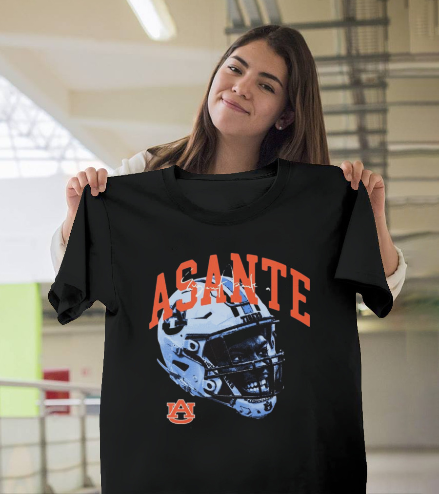 Asante Eugene Arch Auburn Tigers Signature Helmet T-Shirt