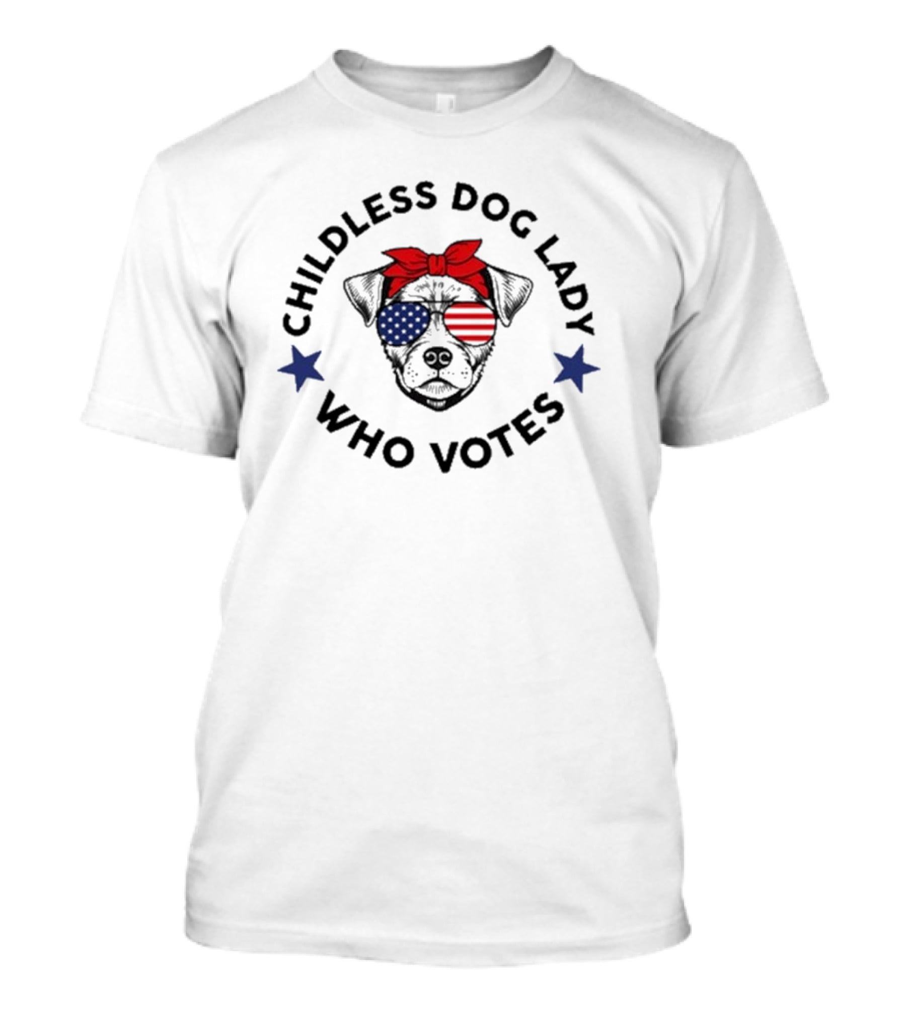 Childless Dog Lady Who Votes Patriotic Bandana And Stars T-Shirt