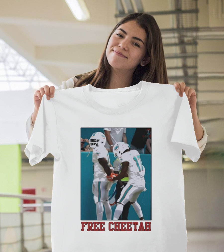 Free Cheetah Miami Dolphins Football Players T-Shirt