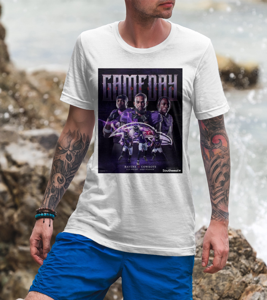 Gameday Ravens At Cowboys Southwest AT&T Stadium 4:25 PM EST T-Shirt
