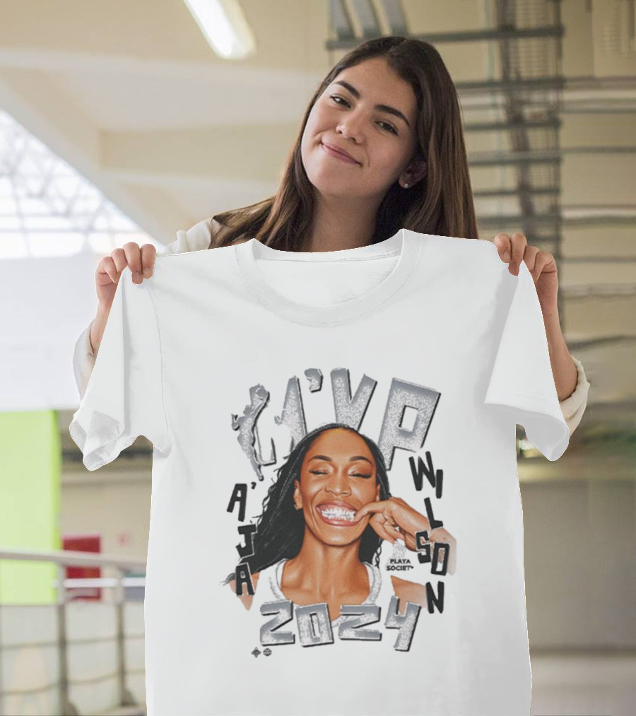 A’ja Wilson 2024 MVP Las Vegas Aces Playa Society WNBA T-Shirt