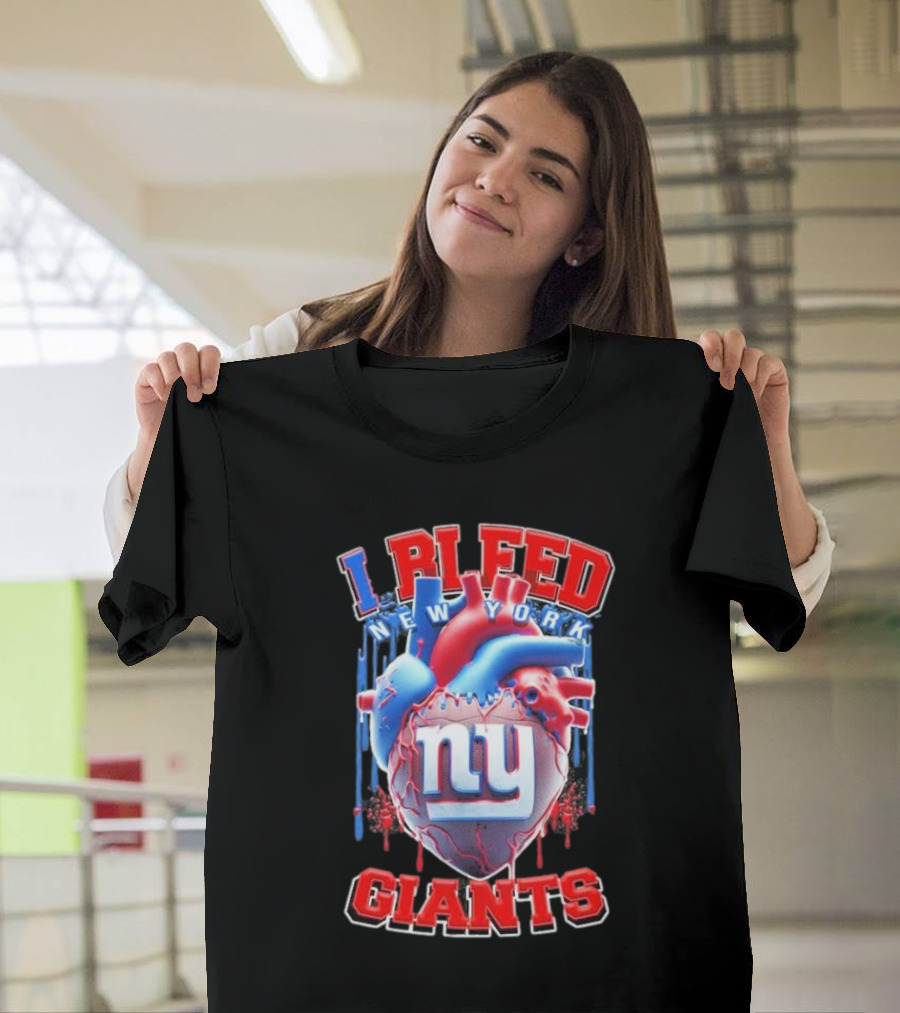 I Bleed New York Giants Ny Heart T-Shirt