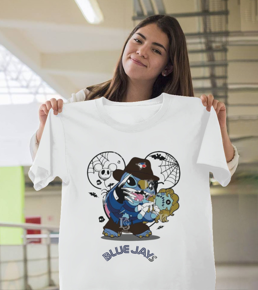 Toronto Blue Jays Halloween Stitch Freddy Krueger Mashup T-Shirt