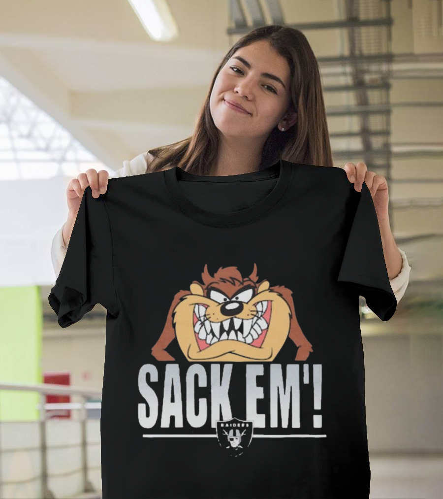 Looney Tunes Taz Sack Em’ Las Vegas Raiders NFL T-Shirt