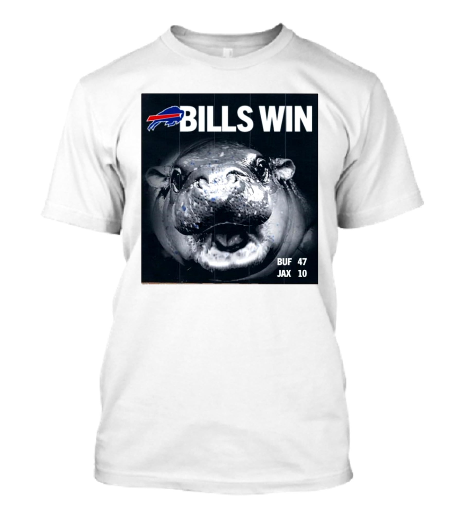BILLS WIN Buffalo Bills Mafia GoBills Moodeng BUF 47 JAX 10 T-Shirt