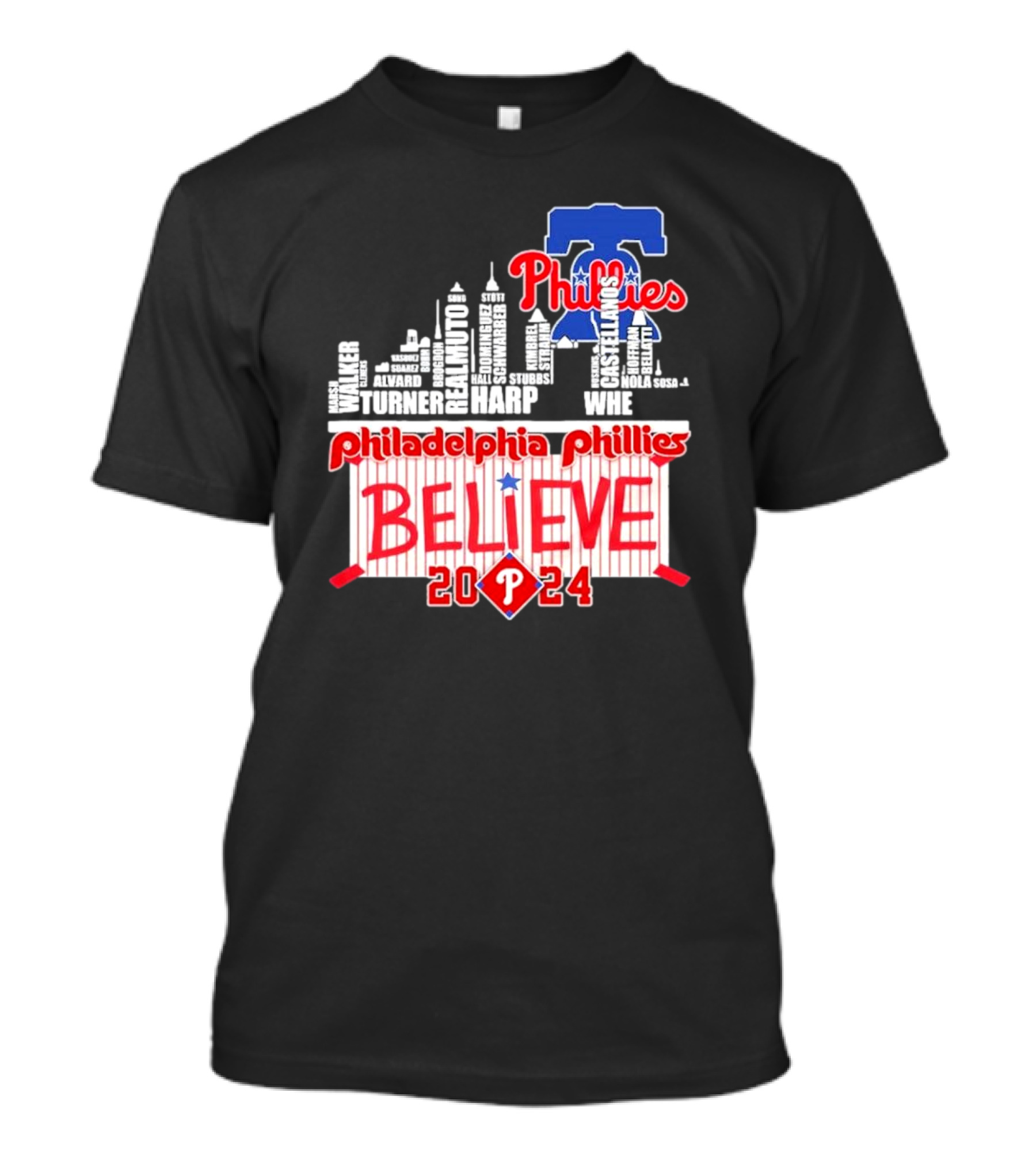 Philadelphia Phillies Believe Skyline Players Names October T-Shirt