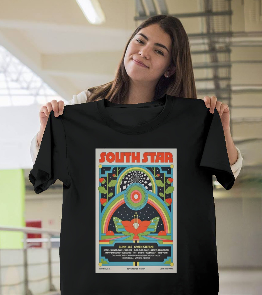 South Star Festival September 28-29 2024 Huntsville AL Blink-182 Gwen Stefani John Hunt Park T-Shirt
