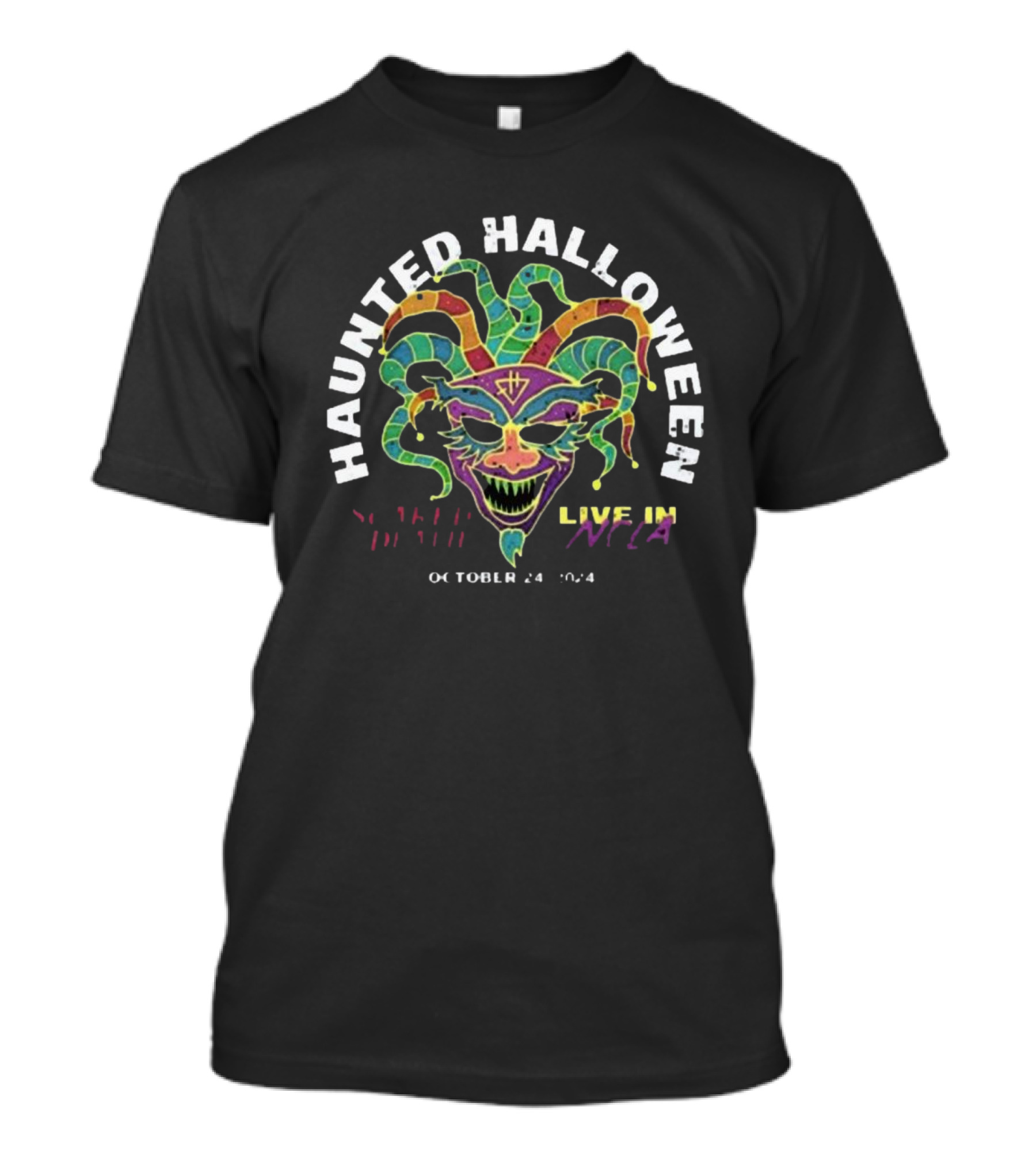 Haunted Halloween 2024 Scared To Death Live In NOLA Demon Jester October 24 T-Shirt